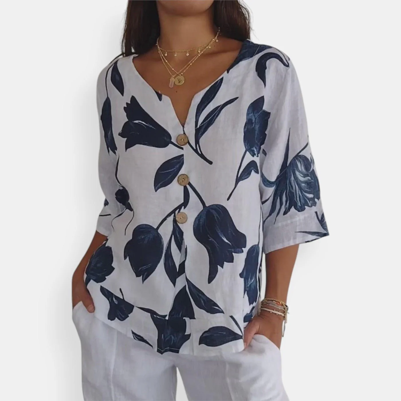 Brigitte – Floral Button Blouse
